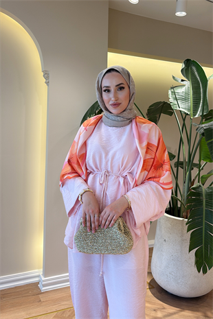 Denya Pantolonlu Takım - Pembe 