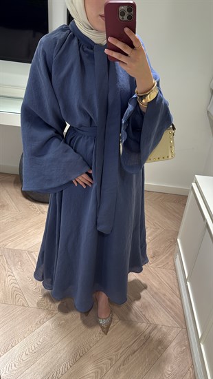 Dessy Volan Detay Elbise - İndigo