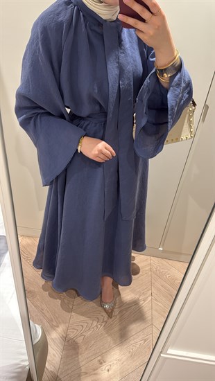 Dessy Volan Detay Elbise - İndigo