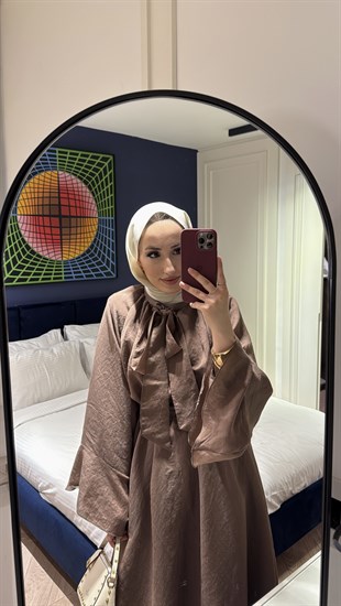 Dessy Volan Detay Elbise - Kahve