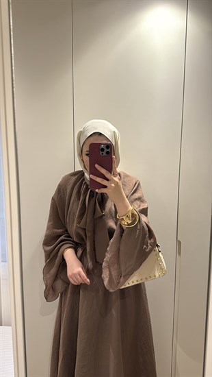 Dessy Volan Detay Elbise - Kahve