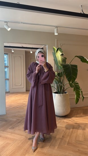 Dessy Volan Detay Elbise - Mürdüm