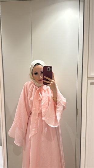 Dessy Volan Detay Elbise - Pembe