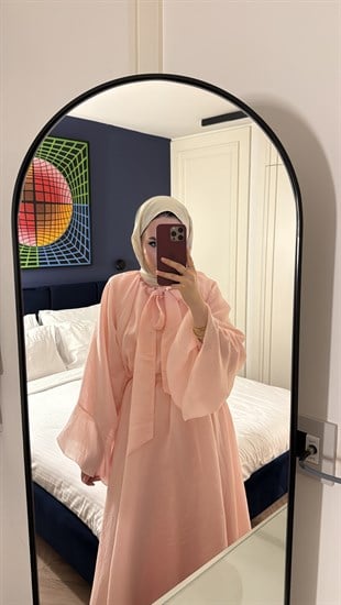 Dessy Volan Detay Elbise - Pembe