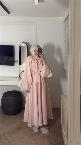 Dessy Volan Detay Elbise - Pembe