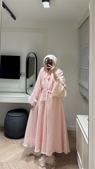 Dessy Volan Detay Elbise - Pembe