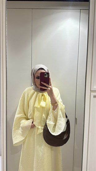 Dessy Volan Detay Elbise - Sarı