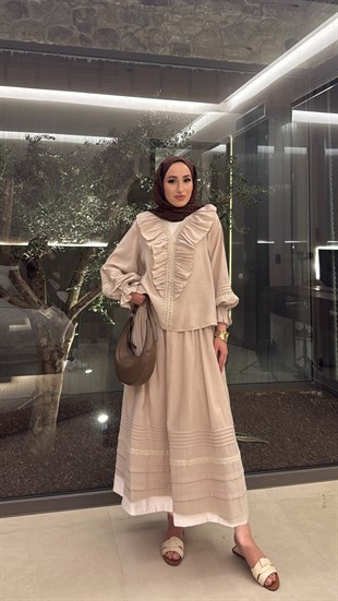 Dore Etekli Takım - Bej