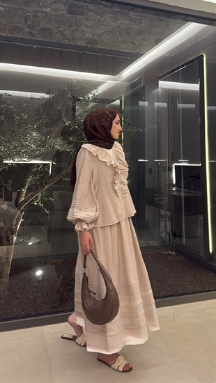 Dore Etekli Takım - Bej