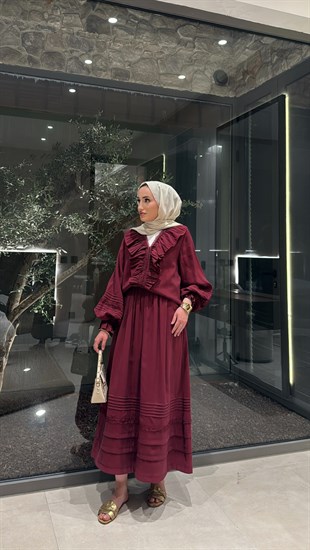 Dore Etekli Takım - Bordo 