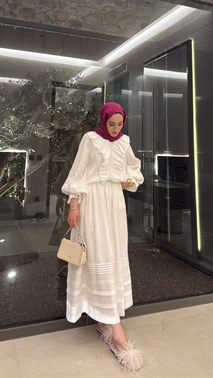 Dore Etekli Takım - Ekru