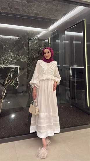 Dore Etekli Takım - Ekru