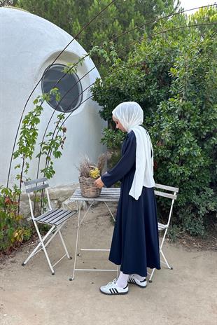 Oysh kumaş etekli takım-lacivert - vakronline