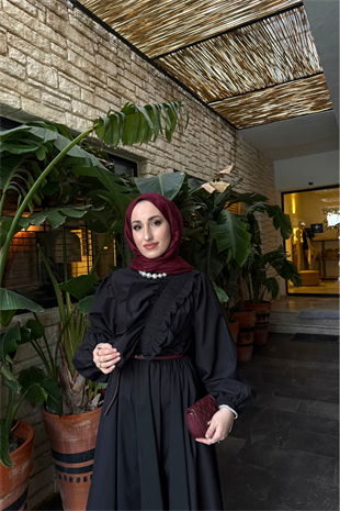 Movila tasarım elbise-siyah - vakronline