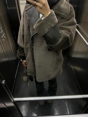 Zra muadi̇l kürklü ceket kaban -haki̇ - vakronline