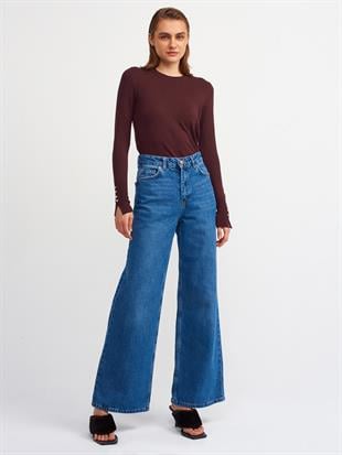 Zra model bisiklet yaka triko dilvin kazak-kahve - vakronline