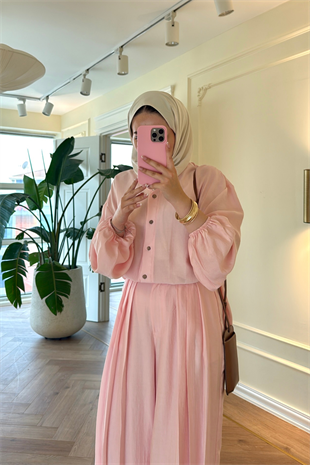 Elera Pantolonlu Takım - Pembe