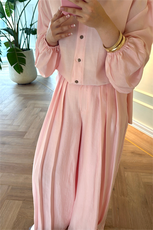 Elera Pantolonlu Takım - Pembe