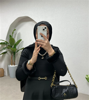 Peluş kollu body-siyah - vakronline