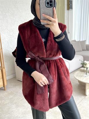 Angora yelek -bordo - vakronline
