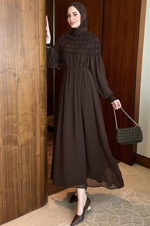 Swan elbise-acı kahve - Vakronline