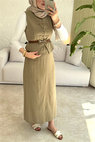 Tesettür Tuus etekli takım-Çağla - vakronline