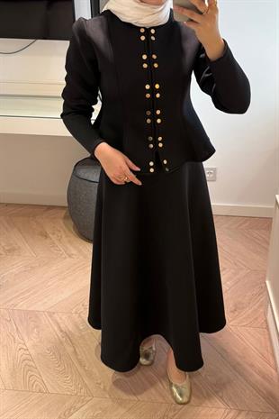 Puf Scuba Etekli Takım-Siyah