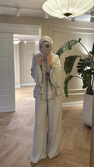 Flora Pantolonlu Takım Çağla