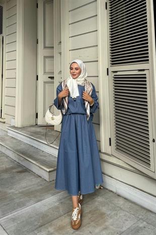 Gabardin Tensel Etekli Takım Kot