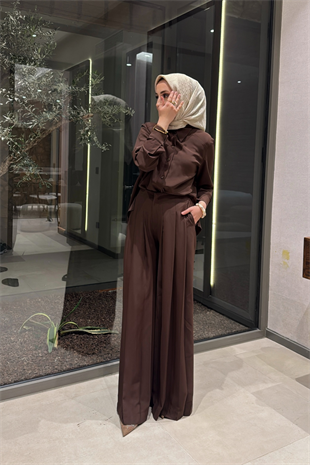 Godiva Pantolonlu Takım - Kahve