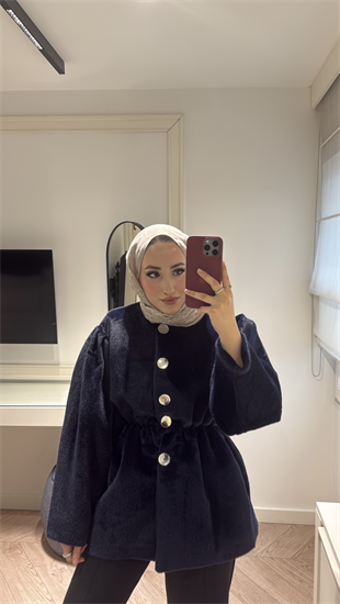 Gold fox Beli lastikli ceket- Lacivert