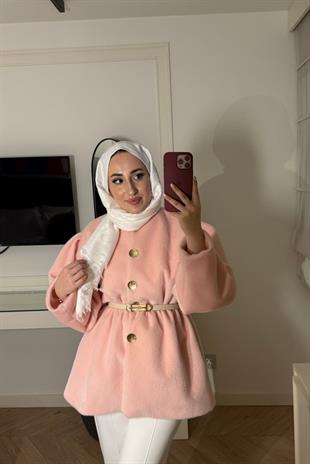 Gold fox Beli lastikli ceket-pembe