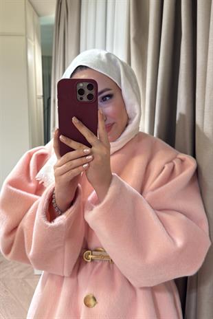 Gold fox Beli lastikli ceket-pembe