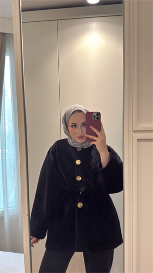 Gold fox Beli lastikli ceket-Siyah