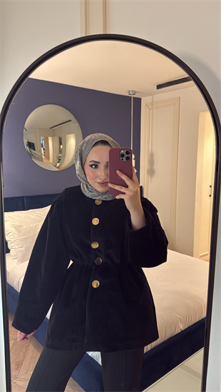 Gold fox Beli lastikli ceket-Siyah