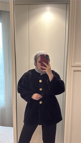 Gold fox Beli lastikli ceket-Siyah