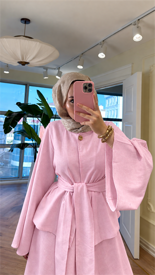 Grace Keten Etekli Takım - Pembe