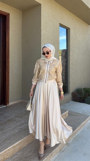 Hilde Etekli Takım - Bej