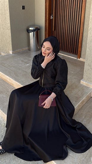 Hilde Etekli Takım - Siyah