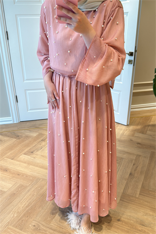İncili Etekli Takım - Pembe
