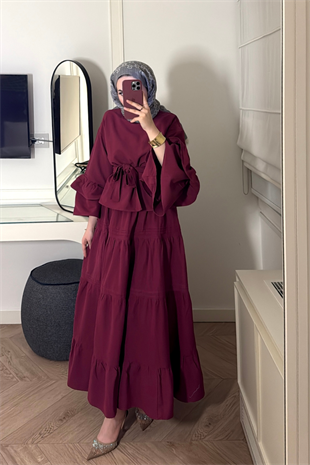Kat Etekli Takım -Bordo