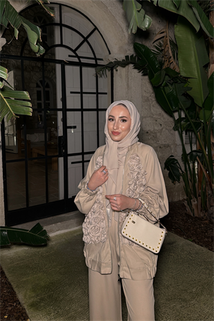 Keep Up Pantolonlu Takım - Bej