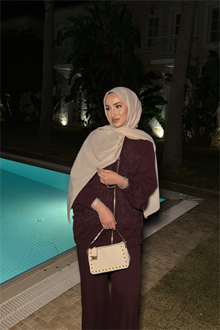 Keep Up Pantolonlu Takım - Bordo