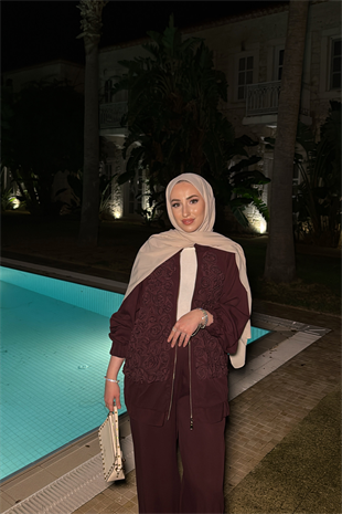 Keep Up Pantolonlu Takım - Bordo