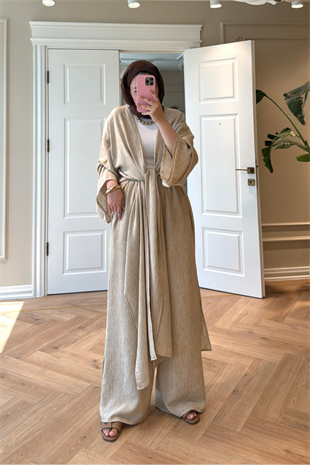 Keten Kimono Takım - Taş