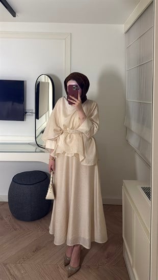 Leddy Kemerli Takım - Bej 