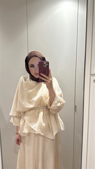 Leddy Kemerli Takım - Bej 