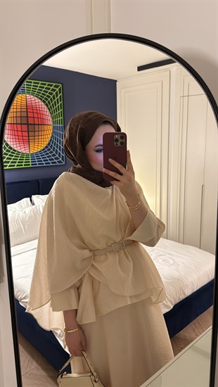 Leddy Kemerli Takım - Bej 