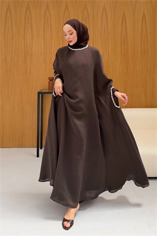 Neva Taş Detaylı Elbise  - Sarı