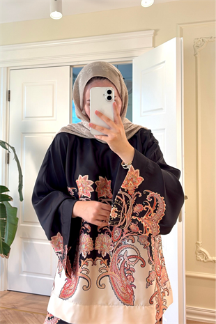 Lilyum Saten Pantolonlu Takım - Siyah